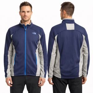 EUC The North Face FlashDry Full Zip Jacket Men’s Small Blue Gray